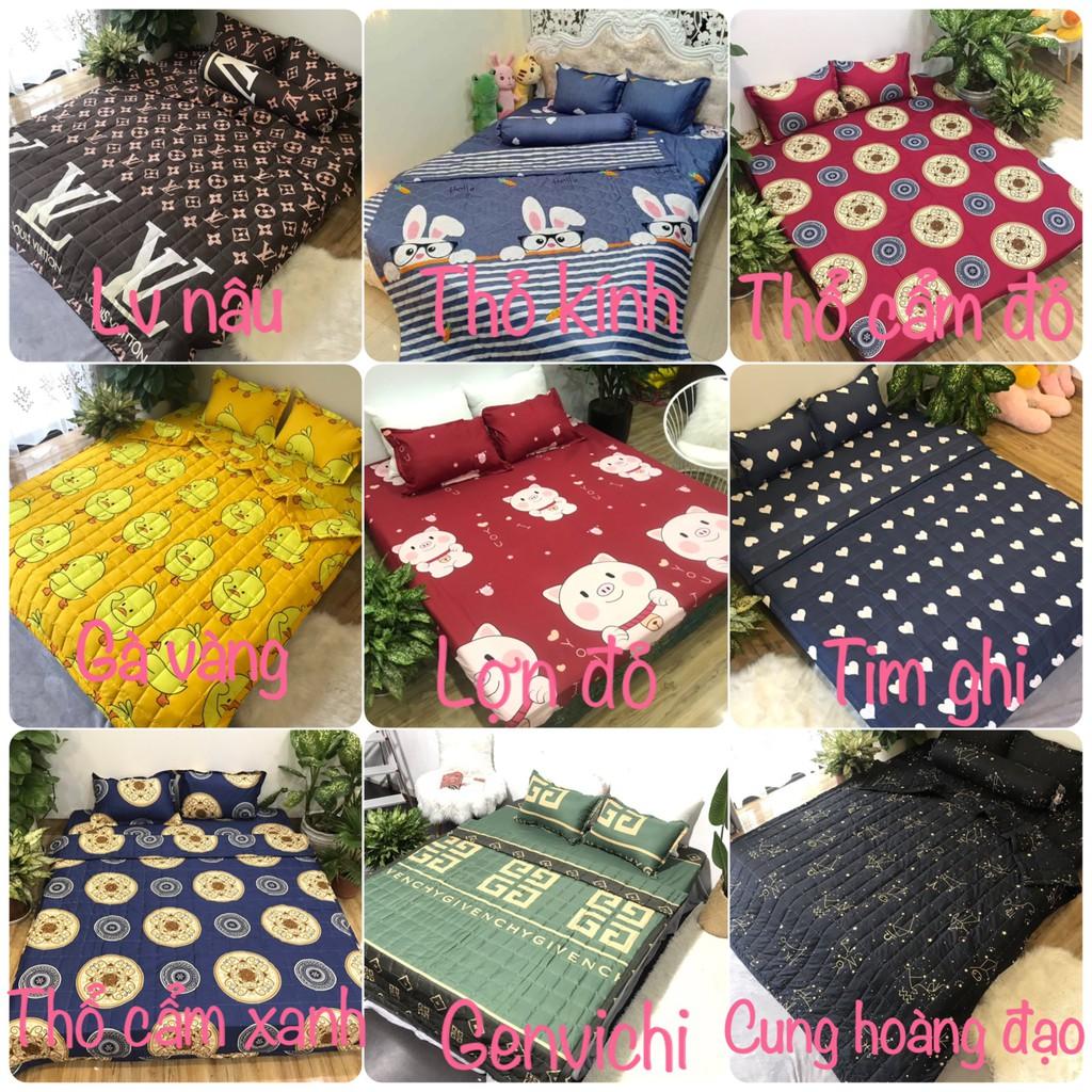 Bộ ga gối 1m2 kèm vỏ gối ôm rẻ vô địch mẫu cờ mỹ
