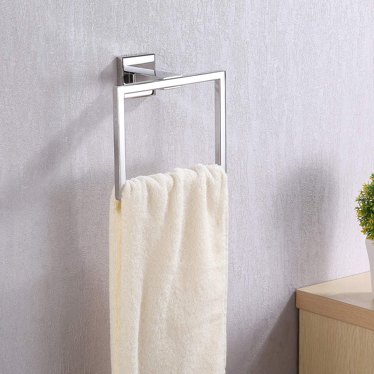 Vòng khăn tắm bằng thép không gỉ treo khăn treo khăn phụ kiện phòng tắm hiện đại khách sạn bình phương phong cách treo tường