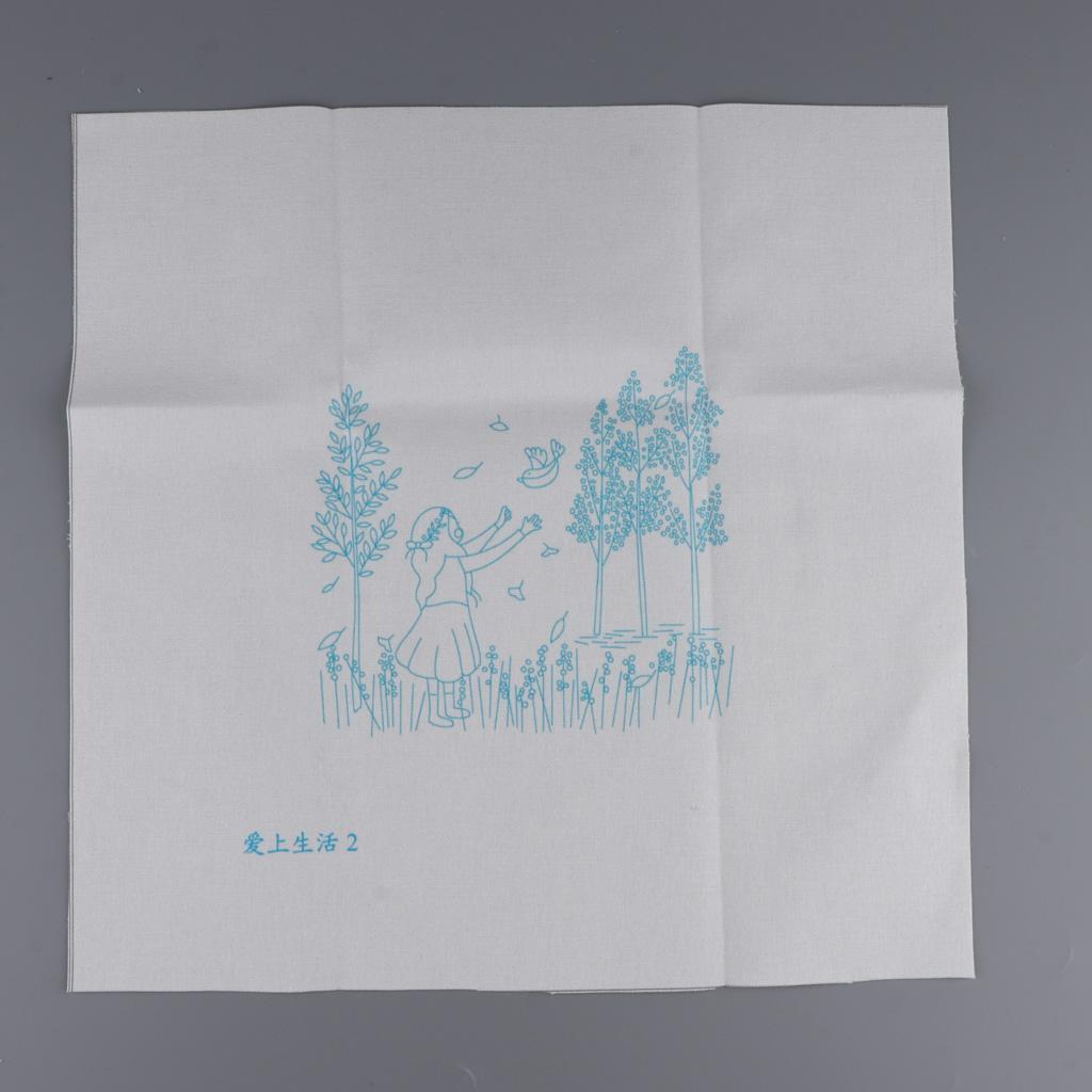 Stamped Embroidery Kit For Beginner Colorful Life Pattern DIY Home Decor 1