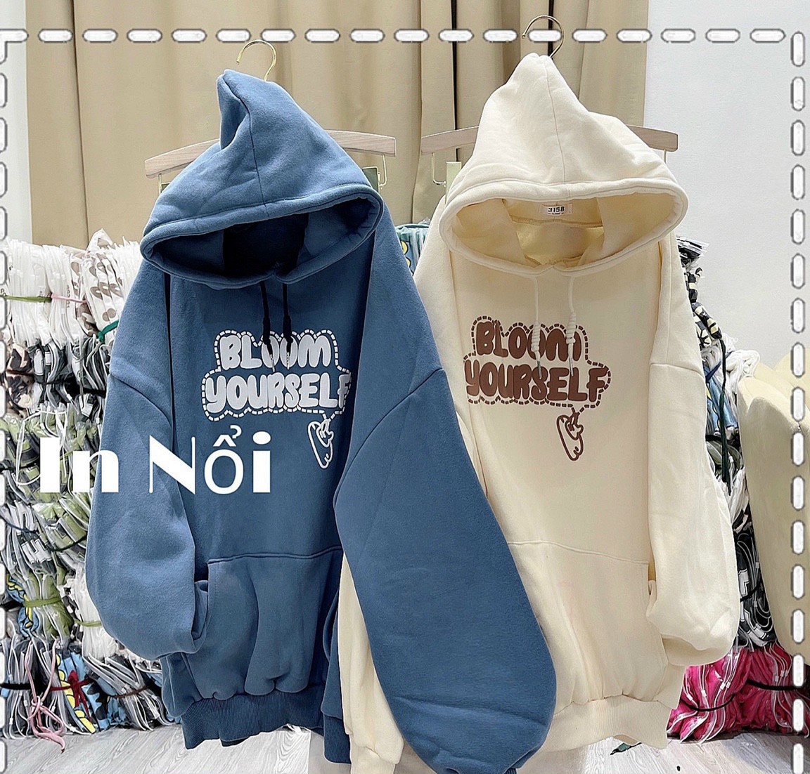 ÁO HOODIE - ÁO KHOÁC NỈ NGOẠI HOOIDE MỚI in CHỮ NỔI BL0OM YOURSELF