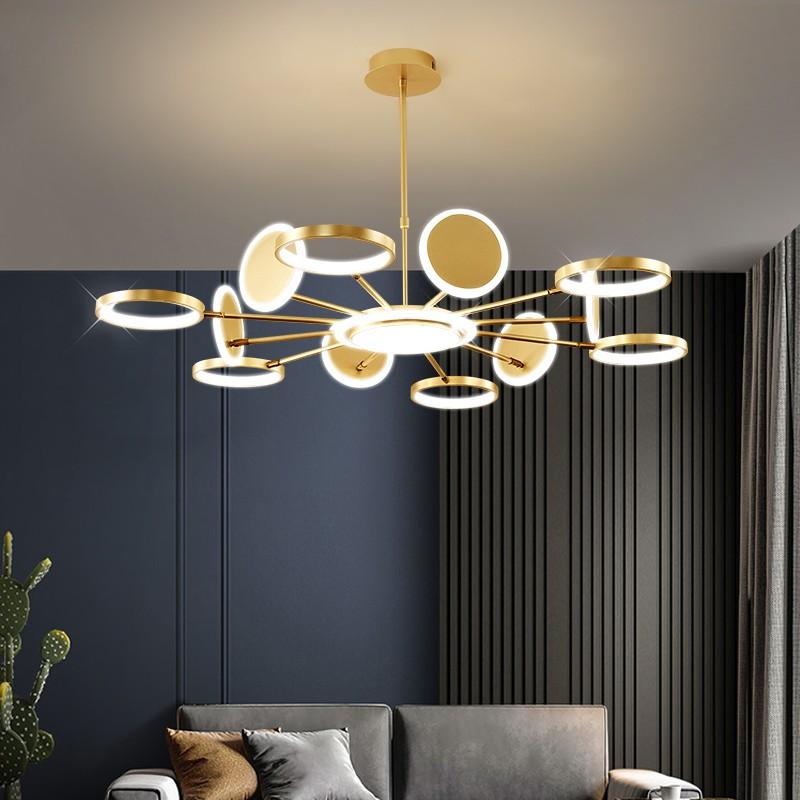 Đèn thả DELLER với 3 chế độ ánh sáng hiện đại trang trí nội thất sang trọng loại 12 bóng - kèm điều khiển từ xa - .