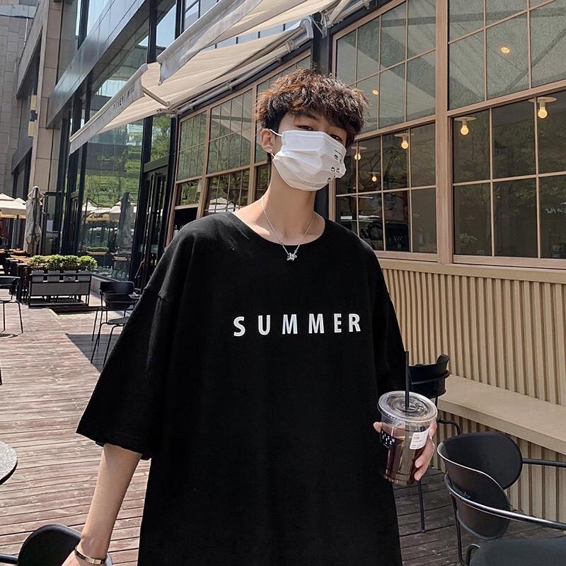 Áo Thun SUMMER tay lỡ form rộng Unisex 38-65kg Nam Nữ