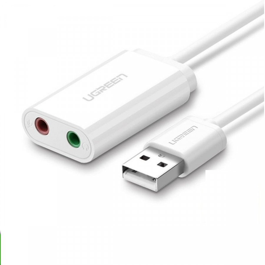 Bộ chuyển đổi USB 2.0 sang 2 cổng Audio 3.5mm cho tai nghe + mic UGREEN - Hàng Chính Hãng