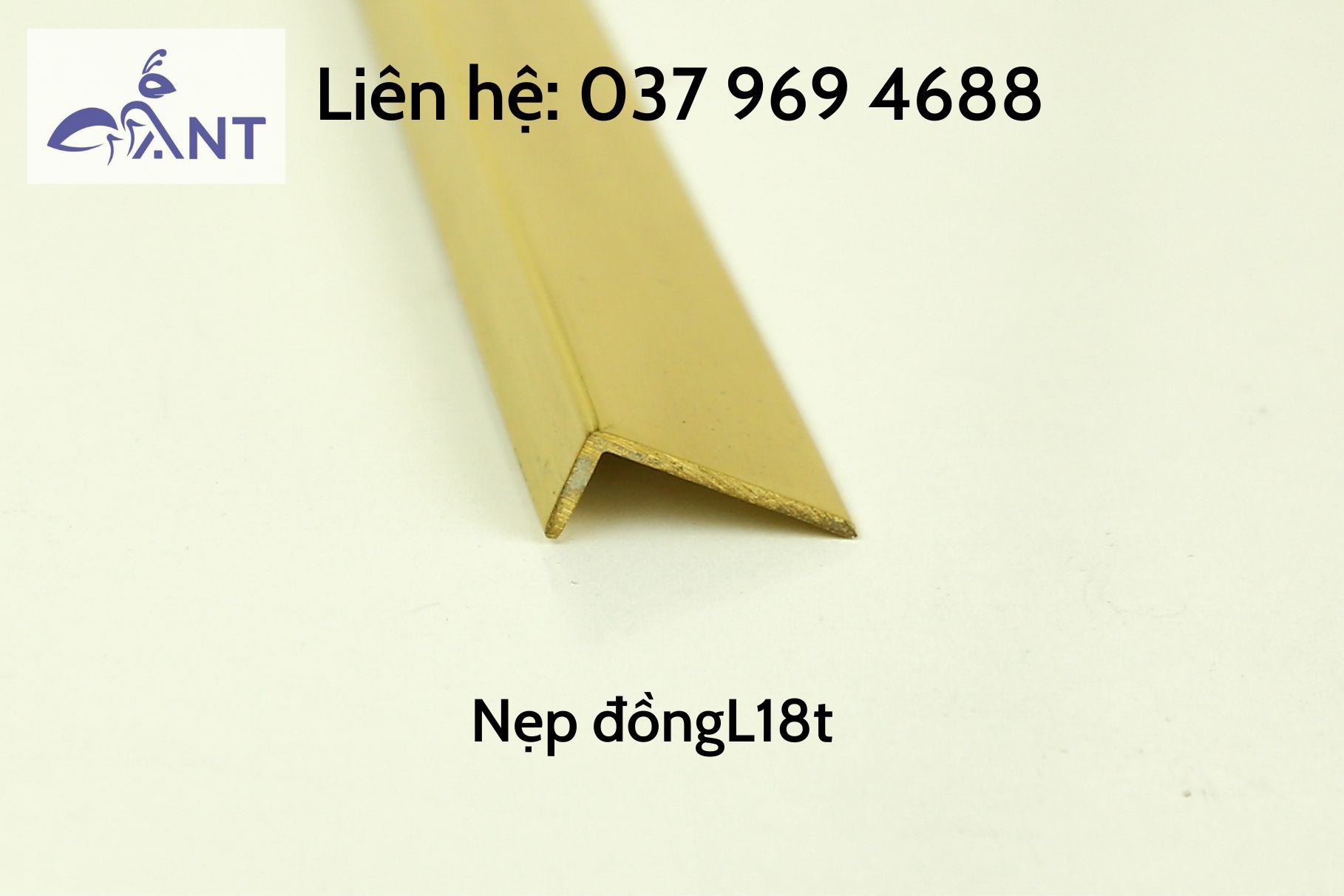 Nẹp đồng L18t, nẹp đồng chữ L, thanh dài 4m, hỗ trợ cắt theo kích thước, trang trí nhà cửa, giá tính theo mét