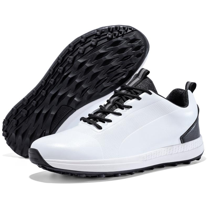 2023 Giày golf thoải mái đàn ông Kích thước lớn 39-48 Giày golf không thấm nước chuyên nghiệp golf chuyên nghiệp Color: White Shoe Size: 9.5