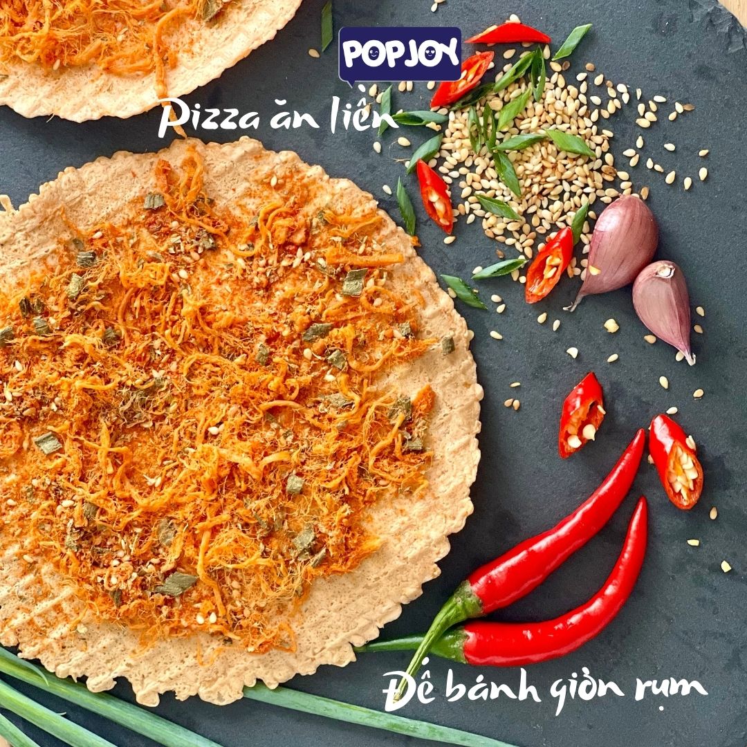 Combo 4 Vị Bánh Tráng Nướng Popjoy 125gram-Đặc Sản Nha Trang-Tôm Tươi, Mực Tươi, Cá Cơm Tự Nhiên, Pizza Gà Nướng Phô Mai