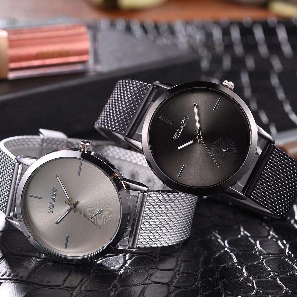 Đồng hồ đeo tay bộ máy thạch anh analog dây đeo thép thông thường dành cho nữ YK25