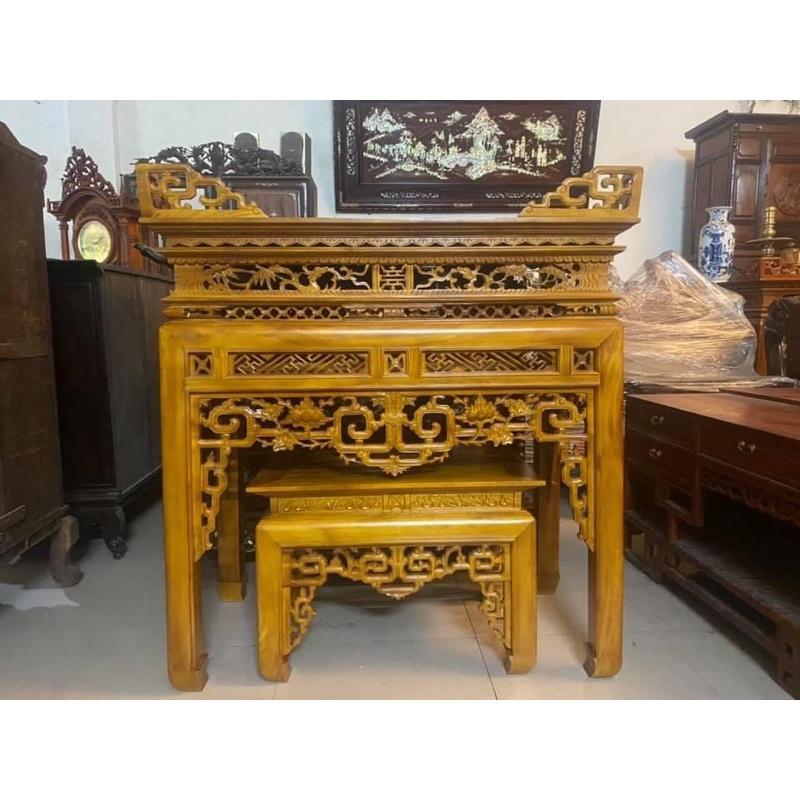 Án gian gỗ mít chân 14cm hàng nét