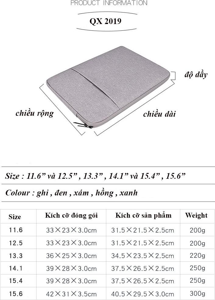 Túi chống sốc Macbook Laptop 2019