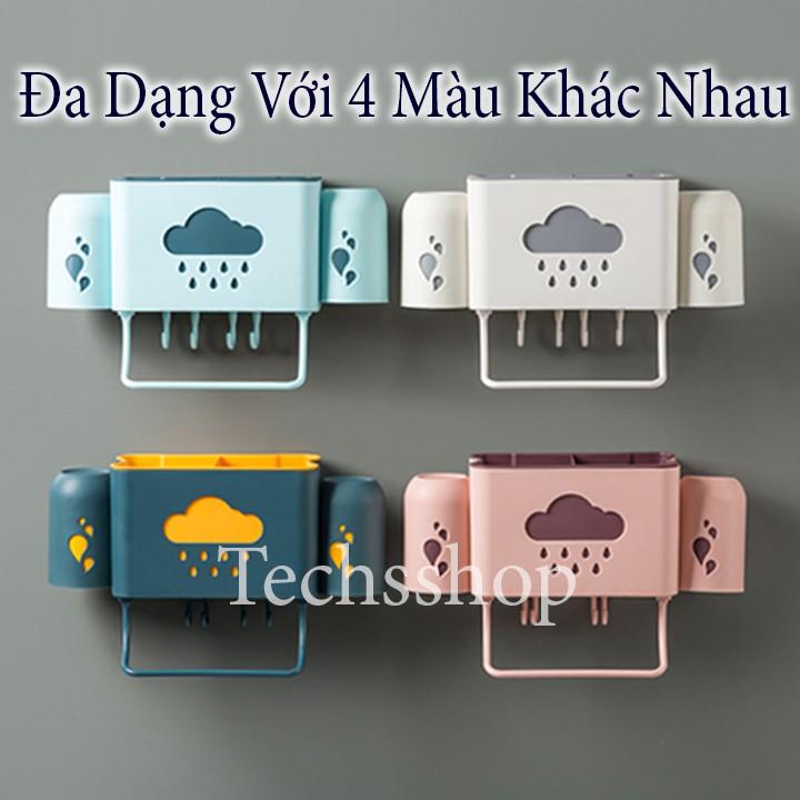 Kệ Để Bàn Chải Kem Đánh Răng 2 Lớp Hình Đám Mây Mưa - Kệ Nhựa Để Đồ Phòng Tắm, Phòng Bếp