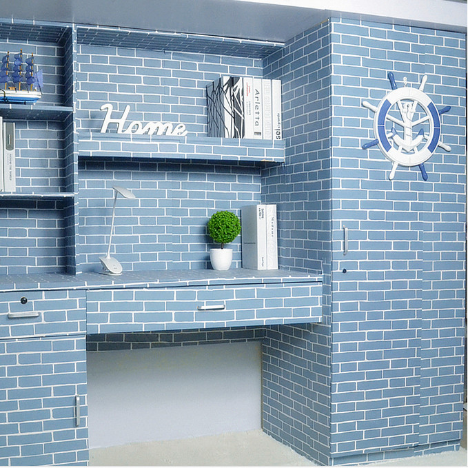 GIẤY DÁN TƯỜNG KHỔ 45CM X10M GẠCH XANH