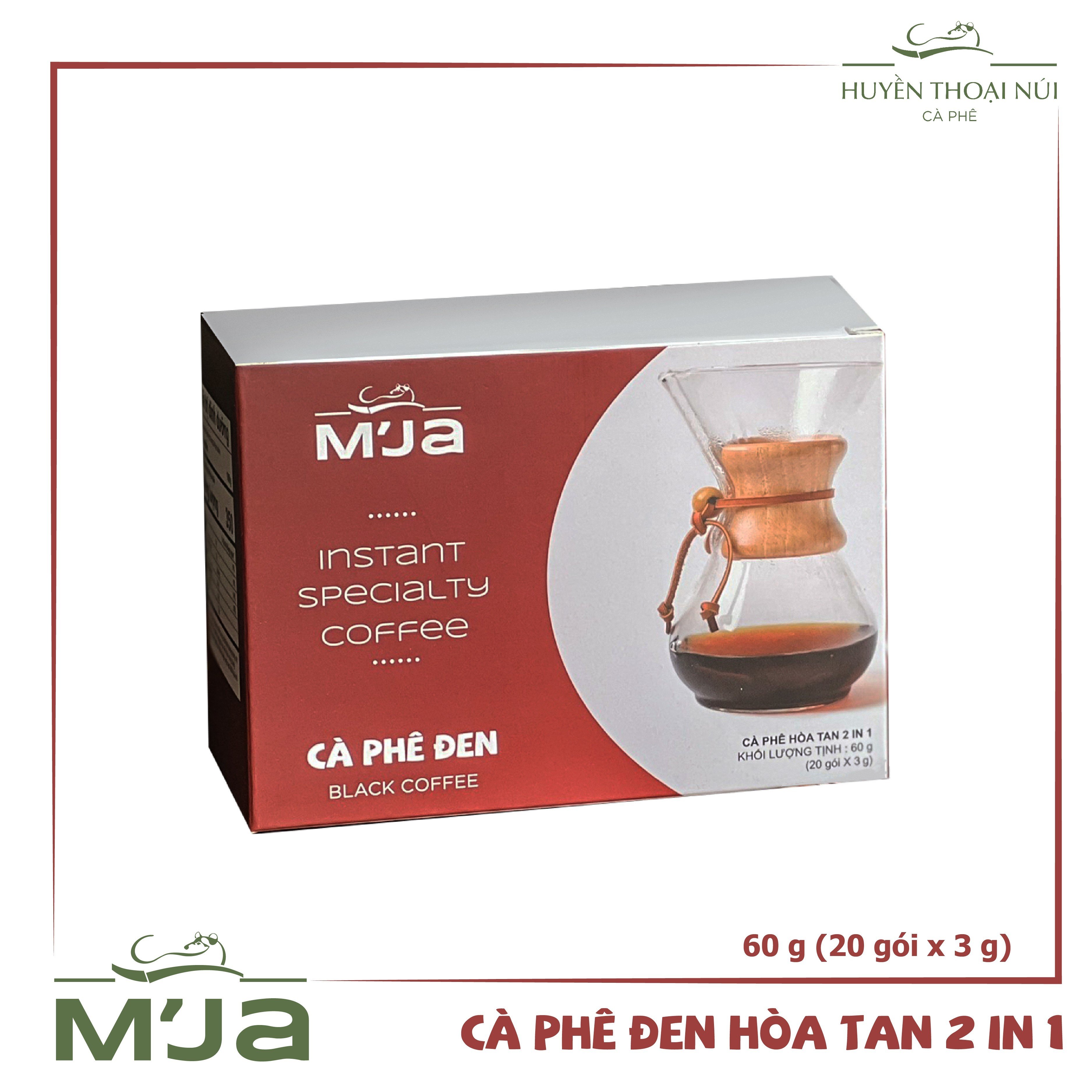 Cà phê Hòa tan đen M'JA Instant 60g - 20 gói
