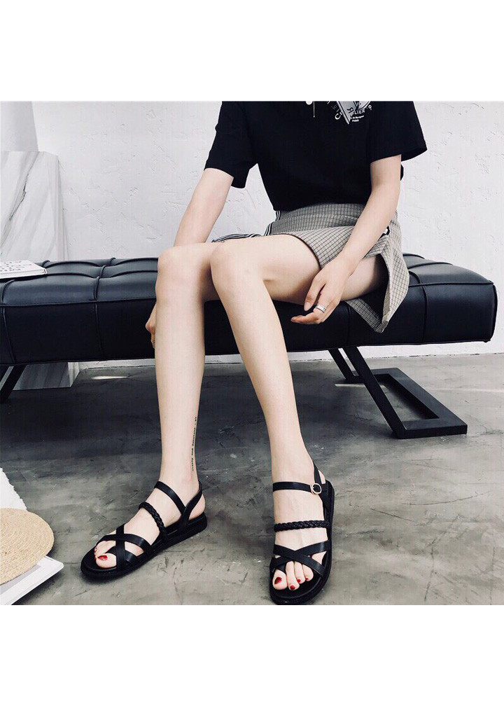 Dép Sandal Nữ Đế Bằng Tết Sam Quai Chéo Xinh Xắn 5001