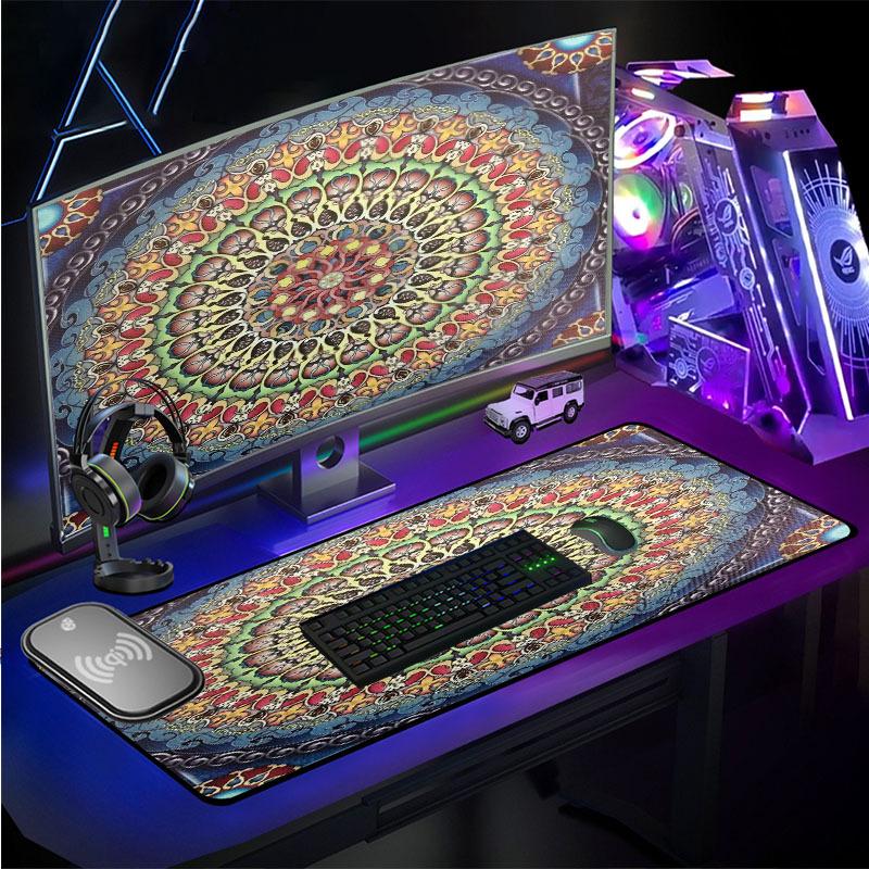 Phong cách mới nhất của Thổ Nhĩ Kỳ Thảm Ba Tư Thổ Nhĩ Kỳ Đèn bầu không khí RGB Phát sáng giao hưởng Bàn di chuột trò chơi quá khổ Tấm lót bàn phím sạc nhanh 15W