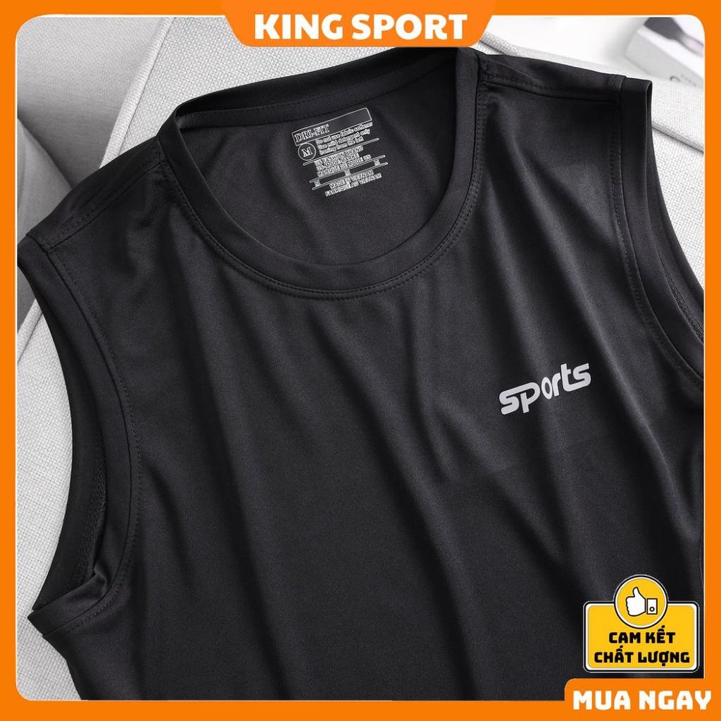 Áo ba lỗ nam nữ tanktop tập GYM thể thao fom rộng vải thun lạnh mềm mịn thoáng mát đẹp cao cấp big size KING SPORT