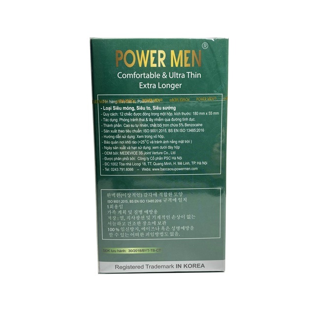 Bao Cao Su Cỡ Lớn 55mm - Kéo Dài Thời Gian - Power Men Comfortable Ultra Thin Extra Longer - 12s