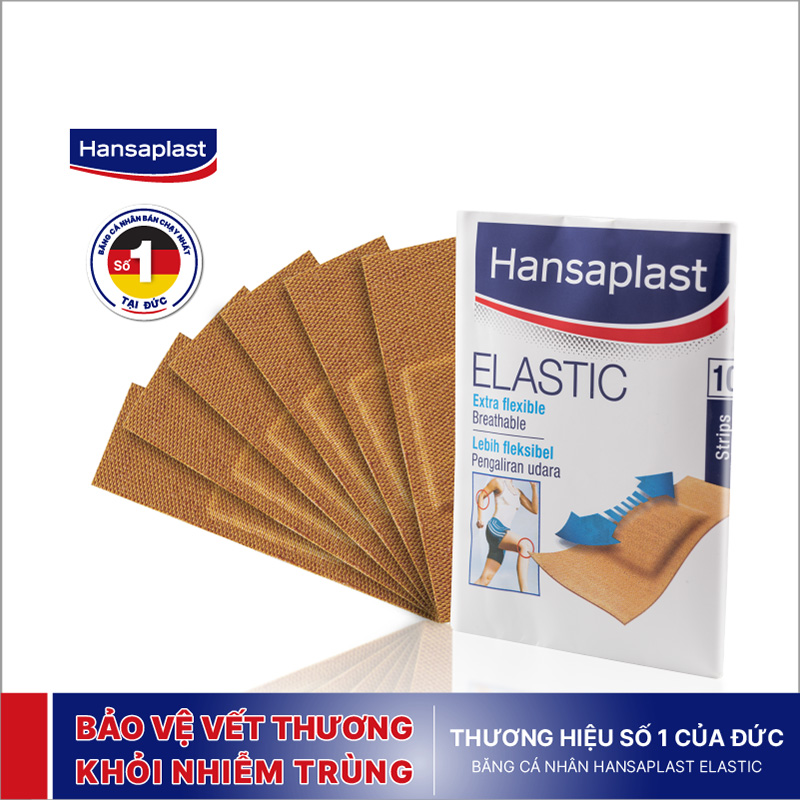 Băng cá nhân Hansaplast Elastic gói 10 miếng