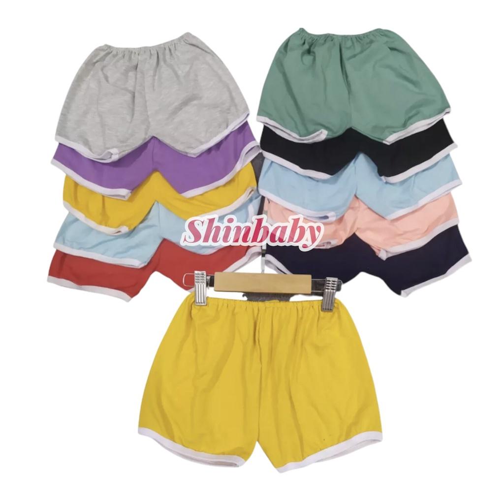 Set 10 quần đùi trơn nhiều màu cho bé vải cotton mỏng mềm mát bé mặc thoải mái