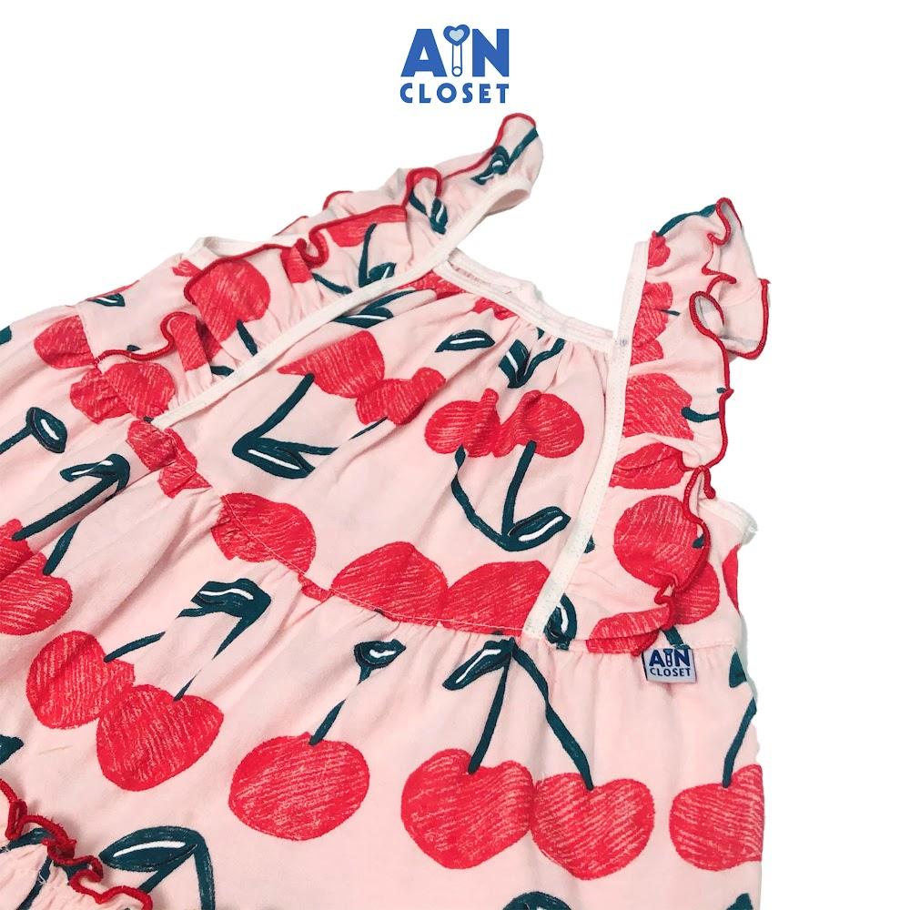 Đầm bé gái họa tiết Dây Cherry đỏ thun cotton - AICDBGTAVFBC - AIN Closet