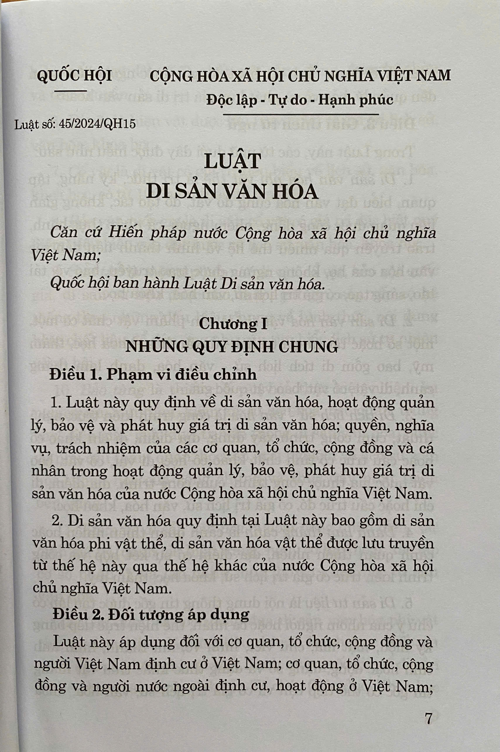 Luật Di Sản Văn Hoá Năm 2024