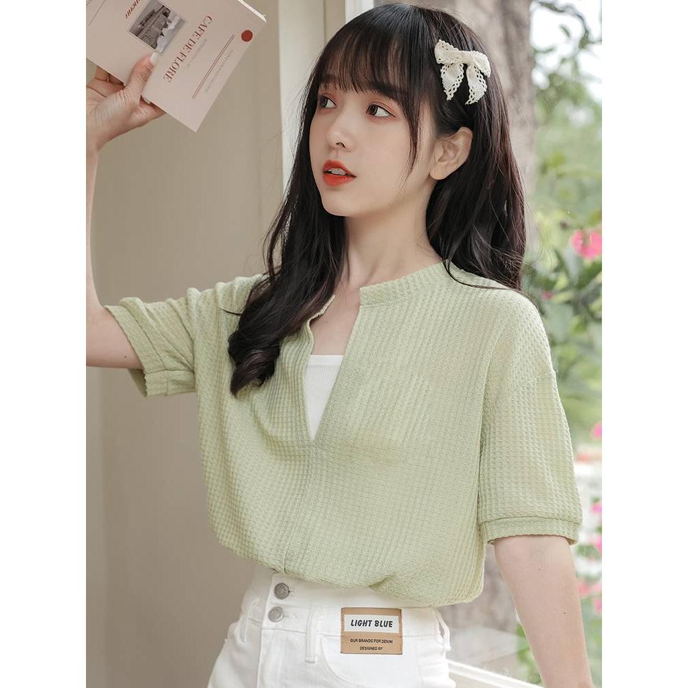 [L2M] SET 2 ÁO LIỀN NHAU len dệt kim Montoghi Quảng Châu cổ V dáng croptop nhúm eo siêu xinh