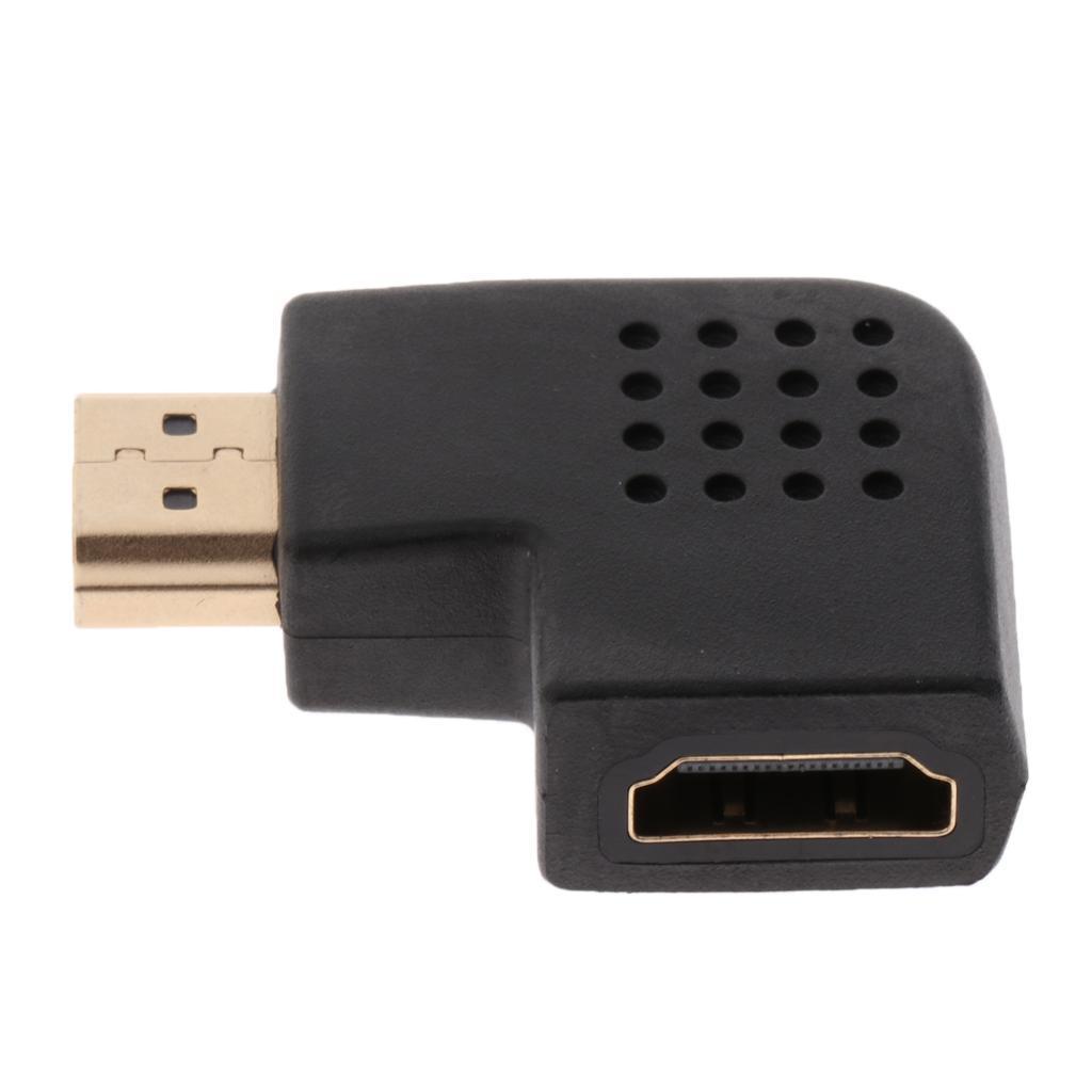 Port 90 Degree Male to Female Vertical Flat Adapter Black