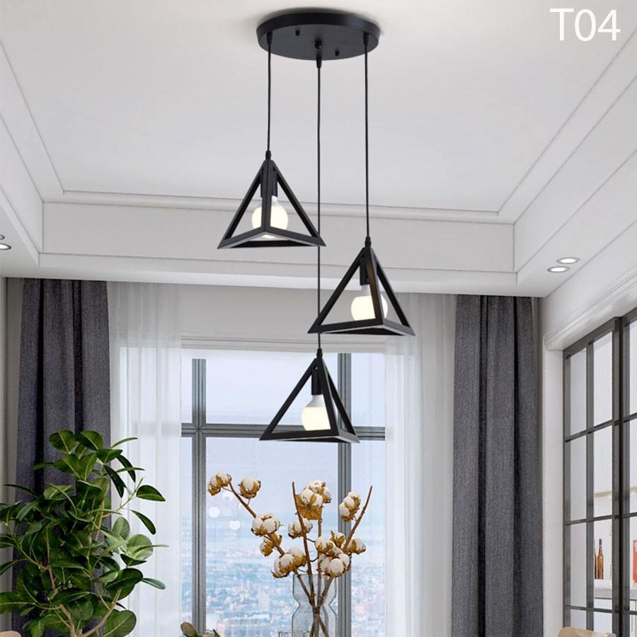 Đèn thả trần trang trí phòng ăn phòng khách , đèn thả trần đơn hình tam giác, hình vuông, hình bầu dục -T03