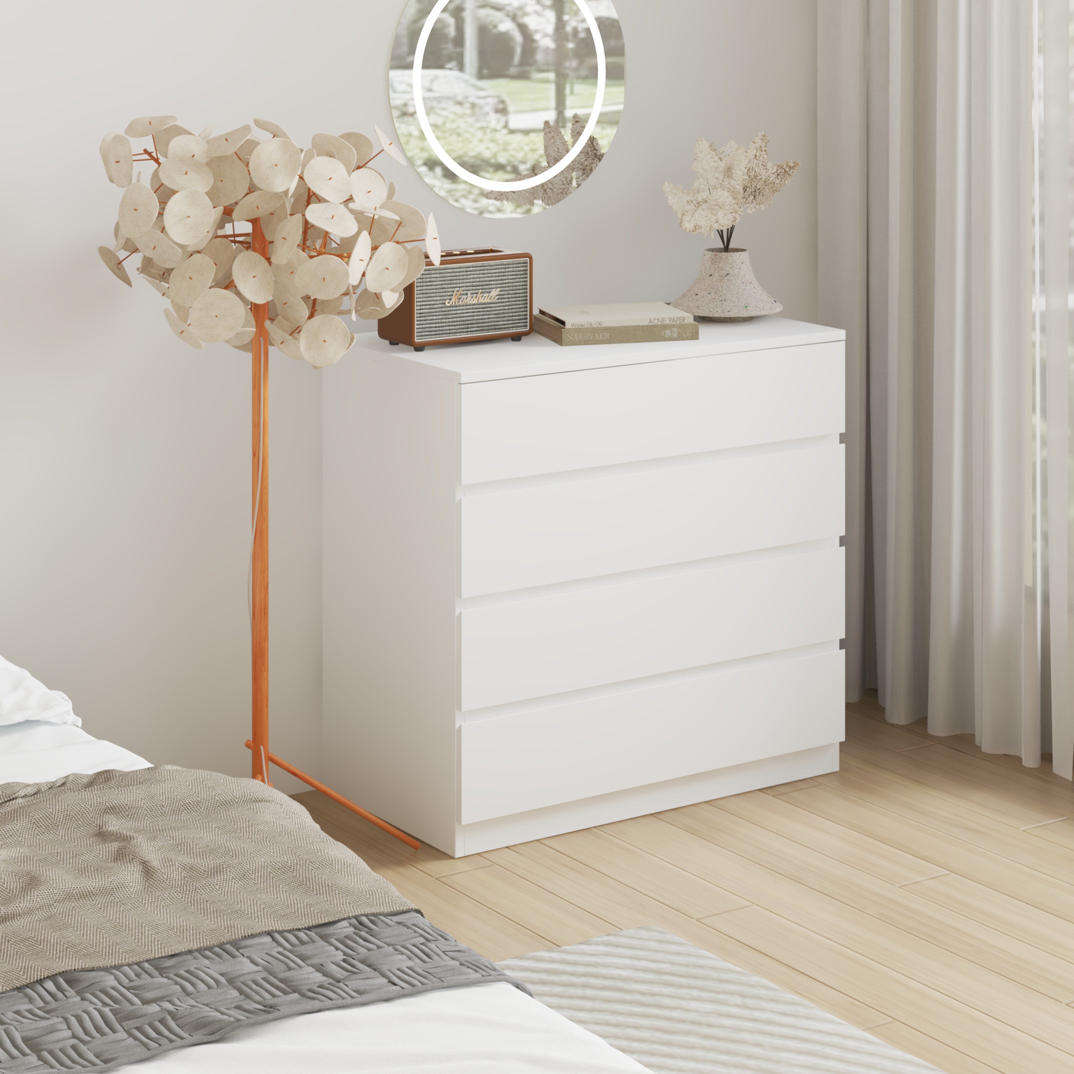 [Happy Home Furniture] OLA, Tủ đựng đồ 4 ngăn kéo, 80cm x 45cm x 78cm ( DxRxC), THK_089