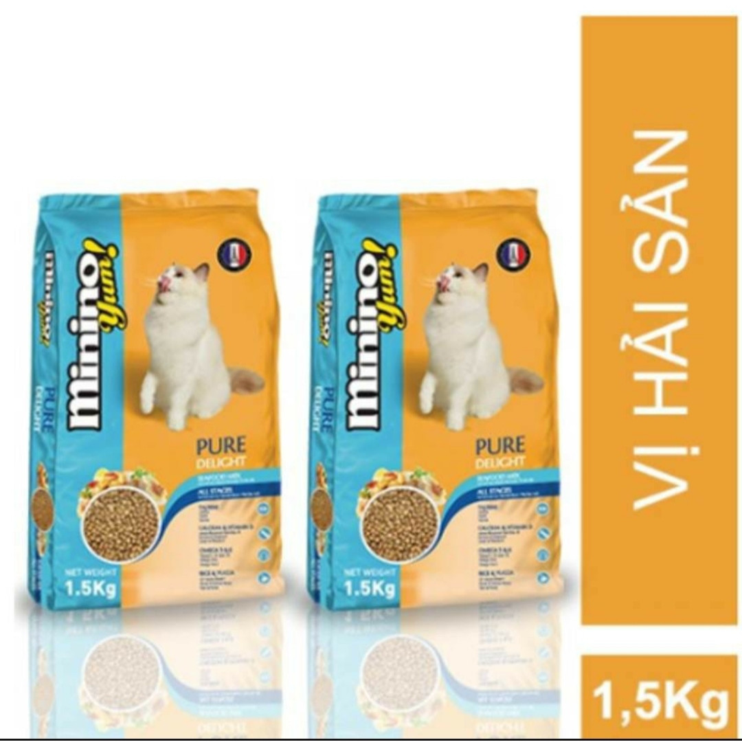 Combo 2 gói Thức ăn cho mèo Minino Yum 1,5kg/gói
