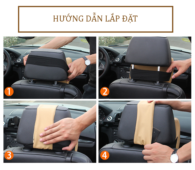 Gối tựa đầu xe ô tô cao cấp bảo vệ cổ, lưng, cột sống khi lái xe