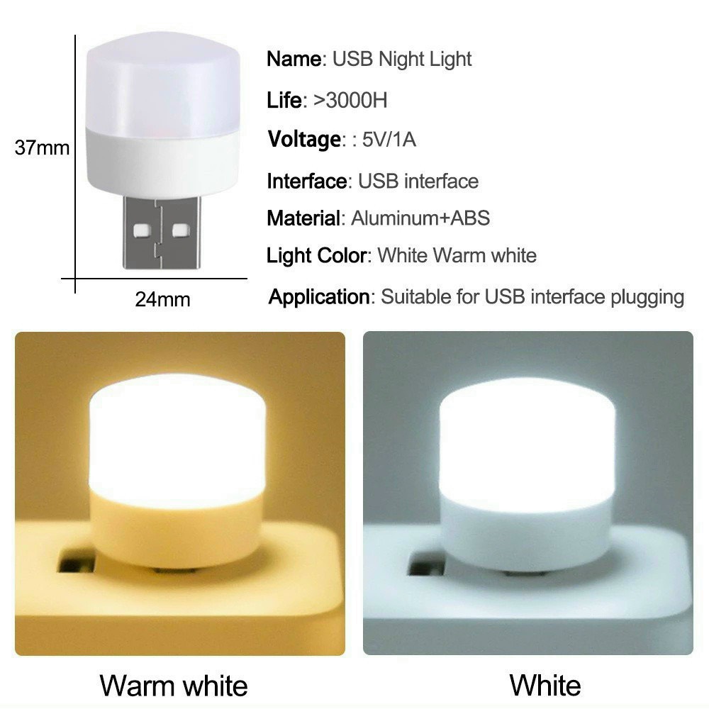 Đèn Ngủ Mini Cắm Cổng Usb Siêu Tiện Dụng Ánh sáng Dịu Êm