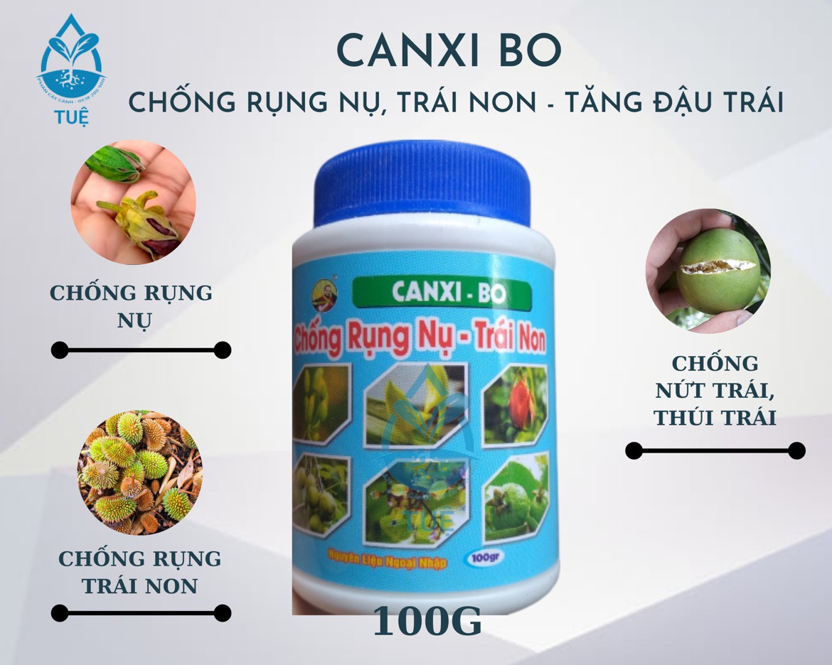 CANXI BO Chống rụng nụ, rụng trái non - Tăng đậu trái - Dùng cho cây cảnh, cây ăn quả hũ 100g