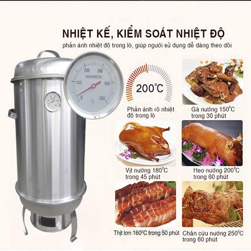 Lò quay vịt, lò quay gà vịt Inox phi 30