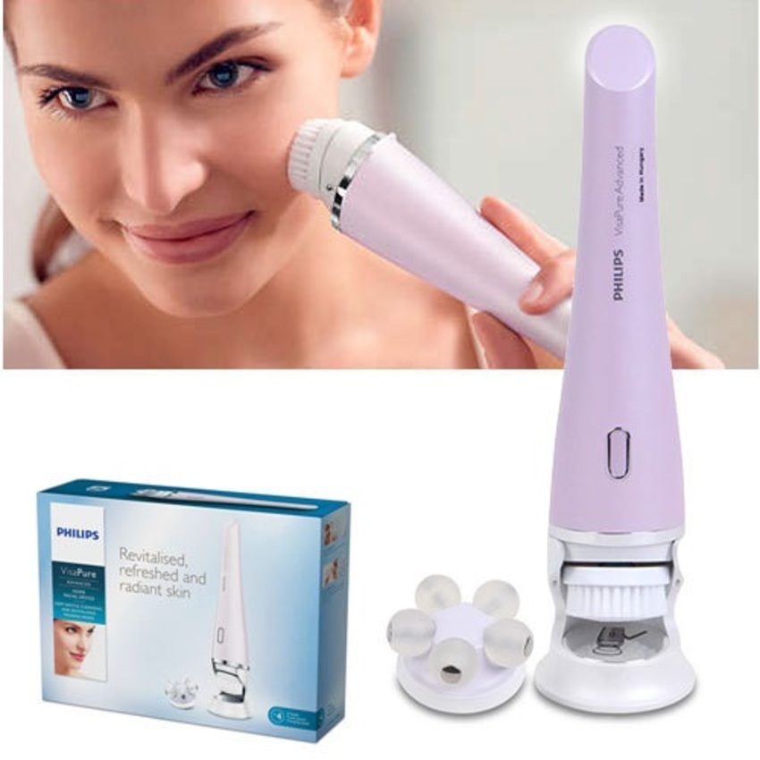 HÀNG CHÍNH HÃNG - Máy rửa và massage mặt VisaPure Advanced cao cấp. Thương hiệu Hà Lan Philips - SC5340