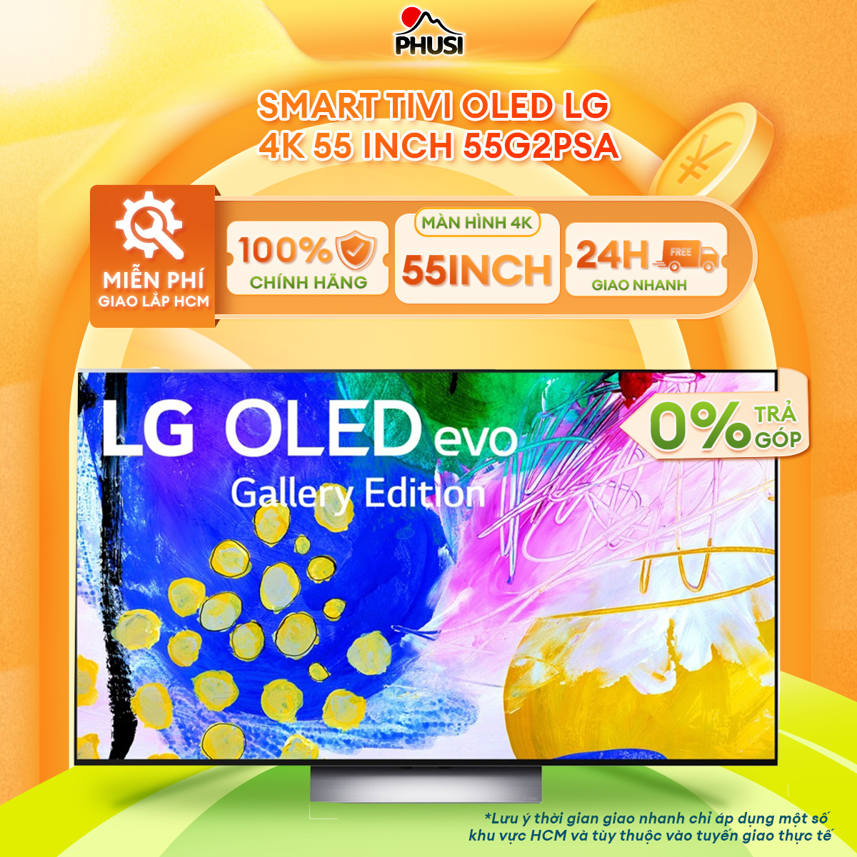 Smart Tivi OLED LG 4K 55 inch 55G2PSA - Hàng chính hãng - Chỉ giao HCM