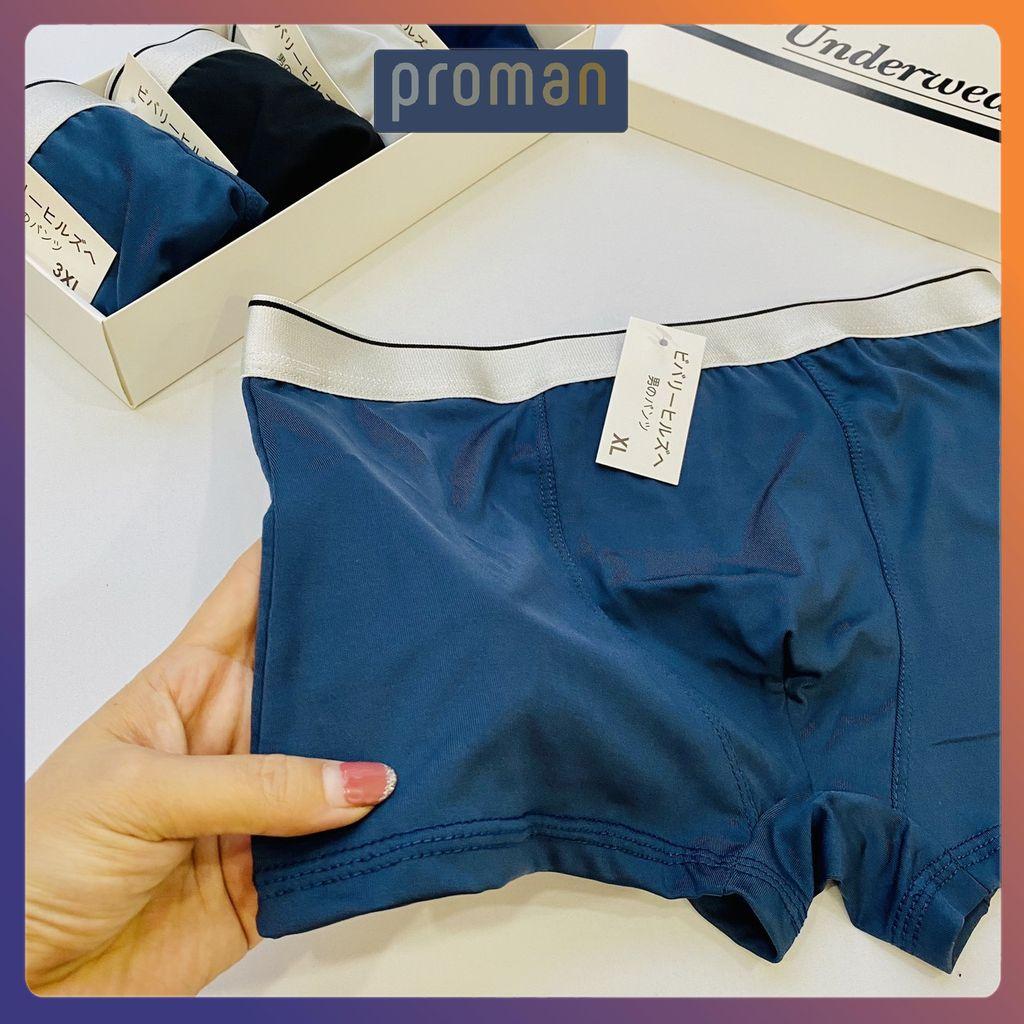 Quần lót nam thun lạnh cao cấp xuất Nhật xịn, quần sịp đùi nam boxer siêu co dãn kháng khuẩn SDN01 - PROMAN