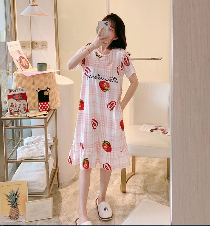 Váy, Đầm Bầu Và Sau Sinh Azuno V2113 Chất Liệu Cotton Có Khe Mở Cho Con Bú Mặc Hè Cực Mát