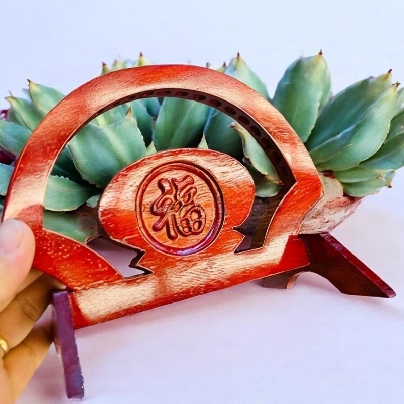Bộ đũa sứ thờ cao cấp RỒNG VIỆT, đũa sứ kèm chân gỗ hương khắc thủ công cao cấp