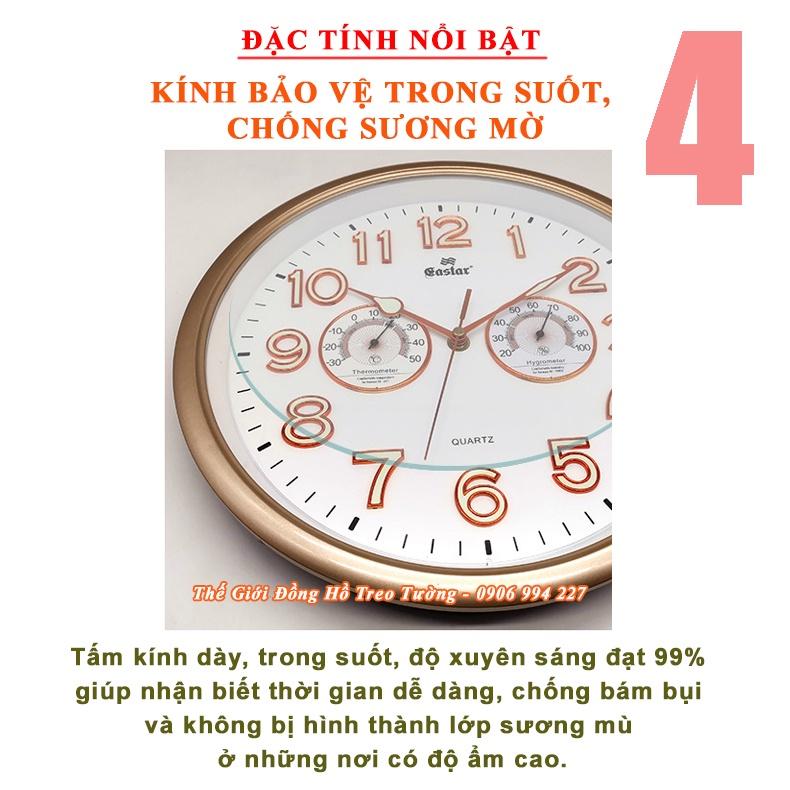 Đồng Hồ KIM TRÔI EASTAR Tròn có DẠ QUANG và NHIỆT ẨM KẾ Cơ Đo NHIỆT ĐỘ ĐỘ ẨM - Tặng Pin Maxell - Bảo Hành 1 Năm