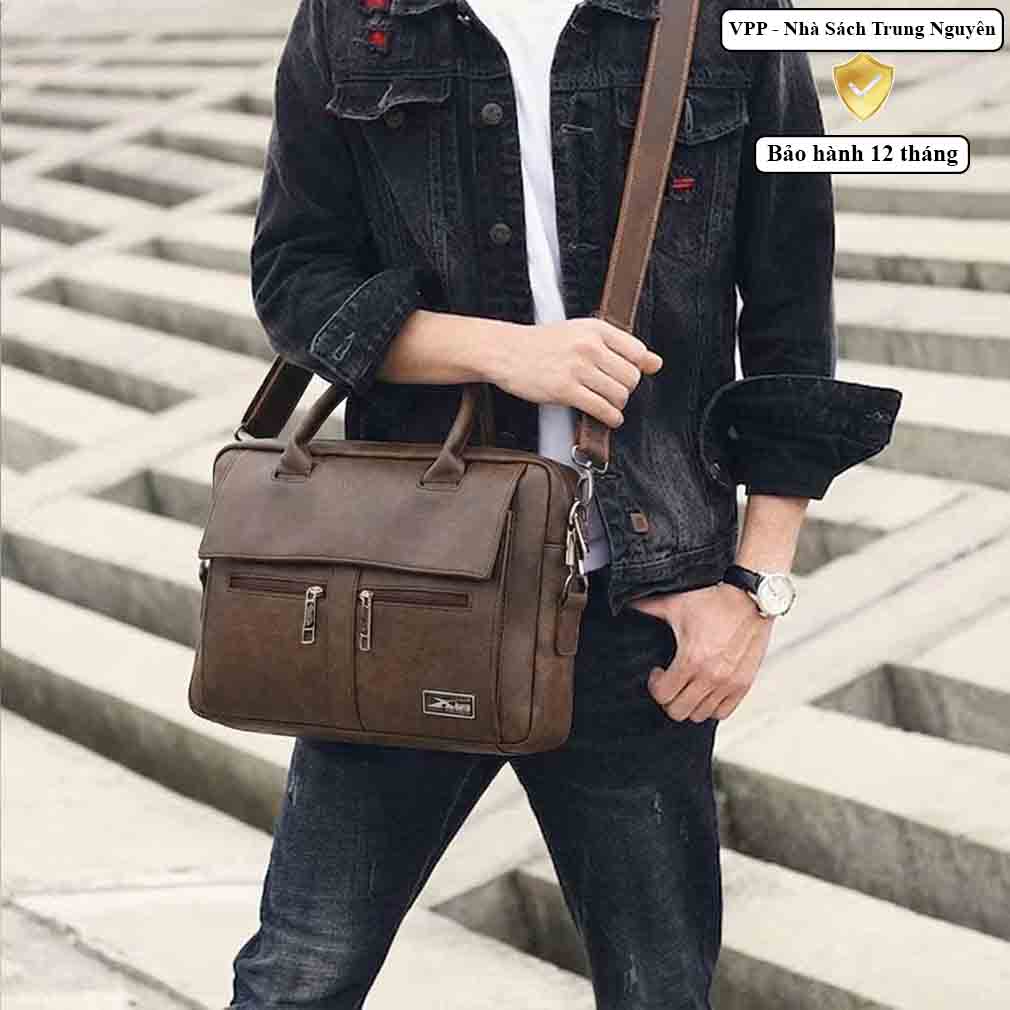 Cặp công sở da Xbags XB 4301 chống nước – Túi laptop 15.6 inch, cặp văn phòng nam cao cấp đa năng!