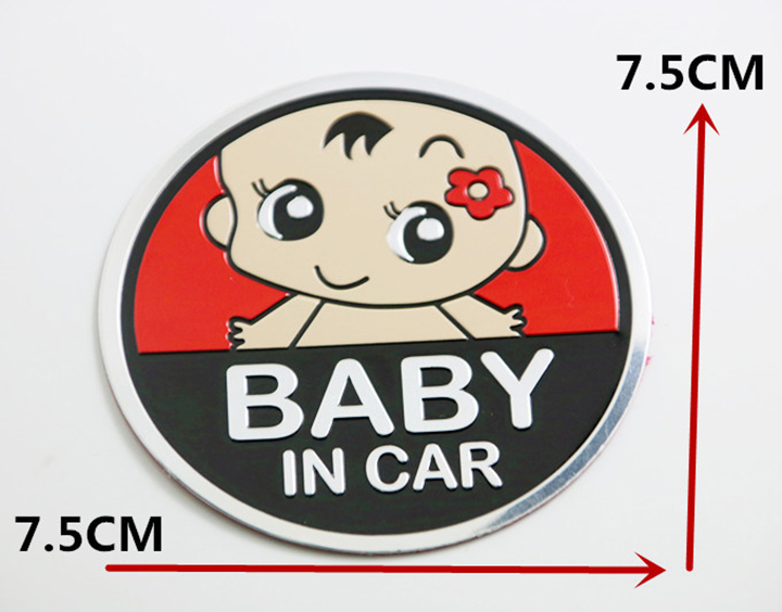 Logo dán kim loại BABY IN CAR