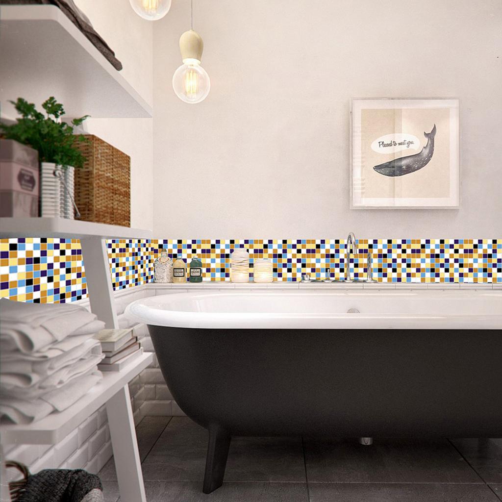 Self-adhesive Mosaic Wall Paper Sticker Tile Kitchen Bathroom Waterproof