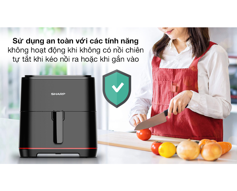 Nồi chiên không dầu Sharp KF-AF70EV-BK 5.5 lít  - Hàng chính hãng