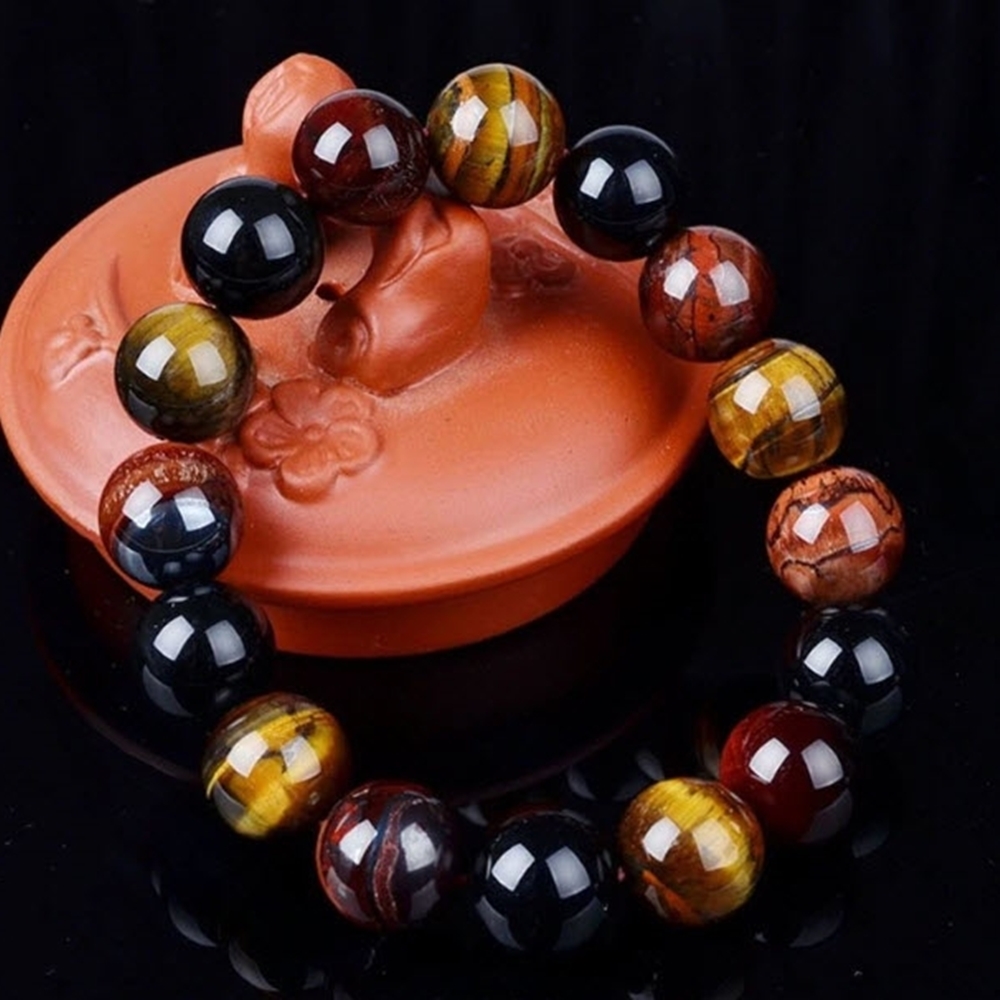 Opal Mắt Hổ Tự Nhiên Vòng Tay Phong Thủy 12MM