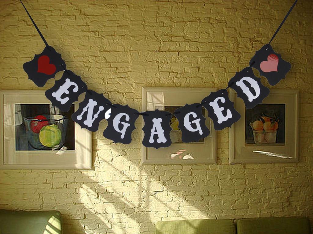 ENGAGED Party Decoration Bunting Garland Banner