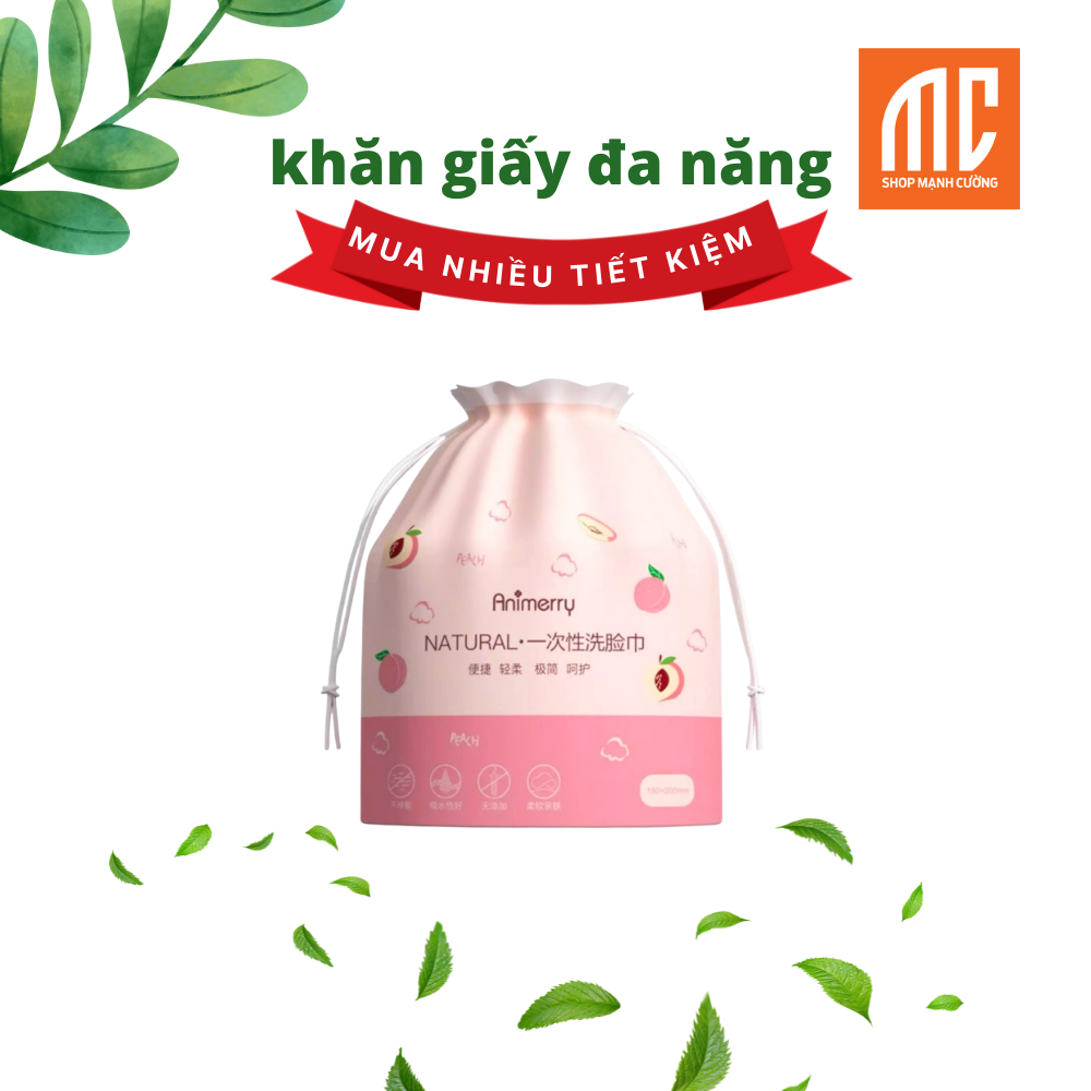 Chân để giấy nhỏ kèm khăn khô cotton lau mặt đa năng tẩy trang vải không dệt dùng Animerry loại tốt