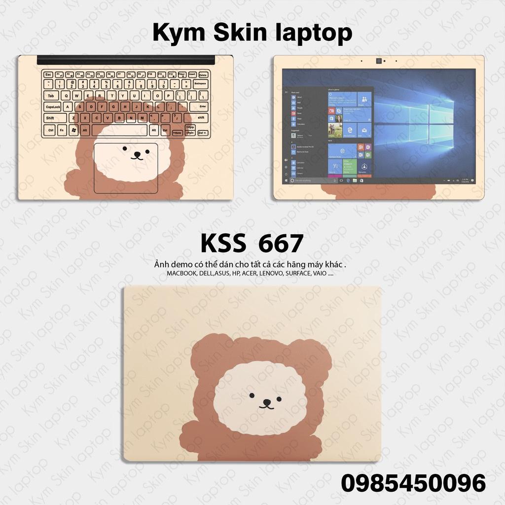 Skin Dán Laptop Mẫu Gấu Trắng - Miếng Dán Cắt Sẵn Theo Từng Kích Thước Laptop