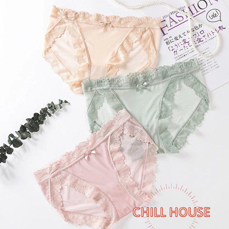 MỚI Quần lót ren lưới viền bèo siêu thoáng mát - CHILLHOUSE