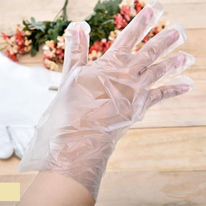 Hộp 200 Găng Tay Xốp - Găng Tay nilon - Bao Tay Nilon Dùng 1 Lần, Siêu Tiết Kiệm