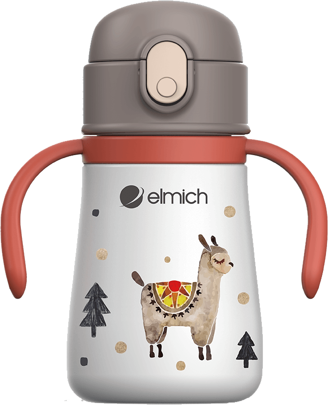 Bình giữ nhiệt cho bé Elmich Baby EL8317 360ml, Hàng chính hãng, inox 316, có ống hút - JoyMall